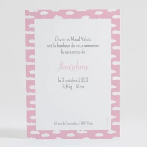 Faire-part de naissance La tete dans les nuages*Faire-part Elégant Hot