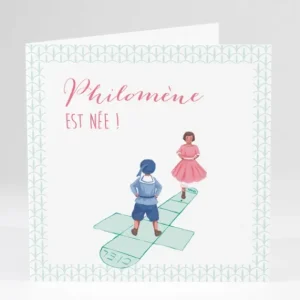 Faire-part de naissance La fameuse marelle*Faire-part Elégant Best