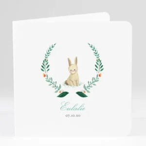 Faire-part de naissance Lapin Fille*Faire-part Elégant Outlet