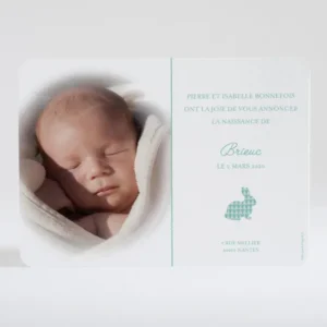 Faire-part de naissance Lapin scandinave*Faire-part Elégant Fashion