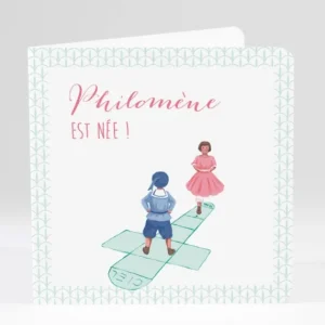 Faire-part de naissance La fameuse marelle*Faire-part Elégant Best