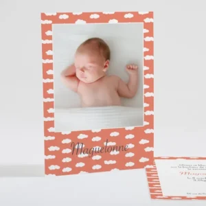 Faire-part de naissance La tete dans les nuages*Faire-part Elégant Hot