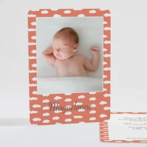 Faire-part de naissance La tete dans les nuages*Faire-part Elégant Hot