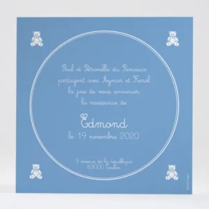 Faire-part de naissance Les quatre oursons*Faire-part Elégant Online
