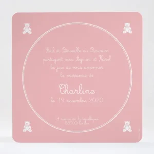 Faire-part de naissance Les quatre oursons*Faire-part Elégant Online