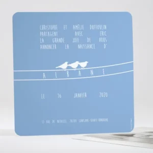 Faire-part de naissance Le chant des oiseaux*Faire-part Elégant New