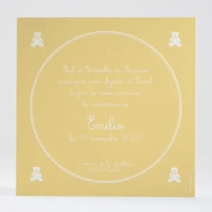 Faire-part de naissance Les quatre oursons*Faire-part Elégant Online