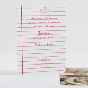 Faire-part de naissance Le bon ecolier*Faire-part Elégant Online