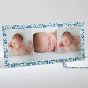 Faire-part de naissance Liberty trois photos*Faire-part Elégant Outlet