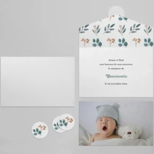 Faire-part de naissance Liberty*Faire-part Elégant Hot