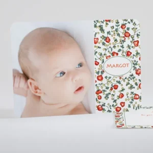 Faire-part de naissance Liberty photo*Faire-part Elégant Fashion