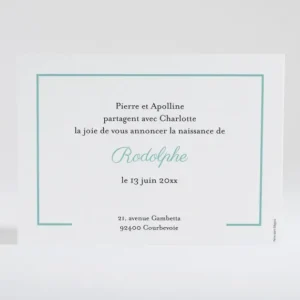Faire-part de naissance Lisere prenom paysage*Faire-part Elégant Discount