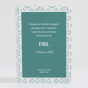 Faire-part de naissance Liberty etoiles photo*Faire-part Elégant New