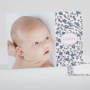 Faire-part de naissance Liberty photo*Faire-part Elégant Fashion