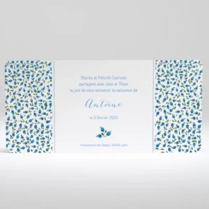 Faire-part de naissance Liberty chic framboise*Faire-part Elégant Outlet
