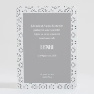 Faire-part de naissance Liberty etoiles photo*Faire-part Elégant New