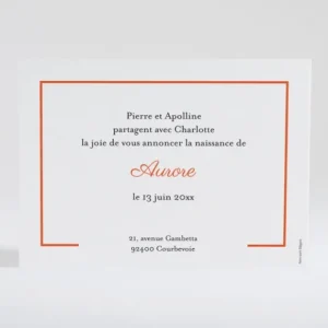 Faire-part de naissance Lisere prenom paysage*Faire-part Elégant Discount