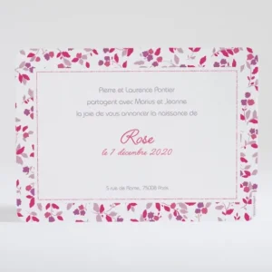 Faire-part de naissance Liberty feuillage*Faire-part Elégant Sale