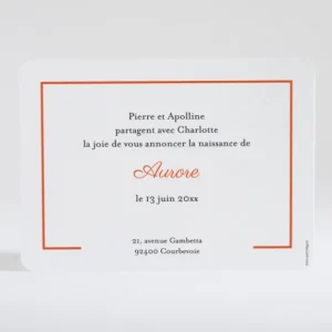 Faire-part de naissance Lisere prenom paysage*Faire-part Elégant Discount
