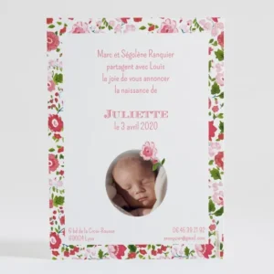 Faire-part de naissance Liberty cheri photo*Faire-part Elégant Outlet