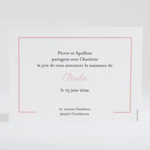 Faire-part de naissance Lisere prenom paysage*Faire-part Elégant Discount