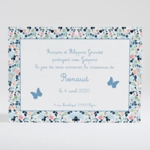 Faire-part de naissance Lovely papillon liberty*Faire-part Elégant Best