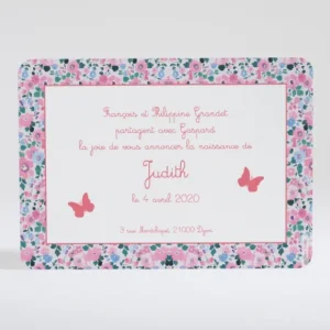Faire-part de naissance Lovely papillon liberty*Faire-part Elégant Best