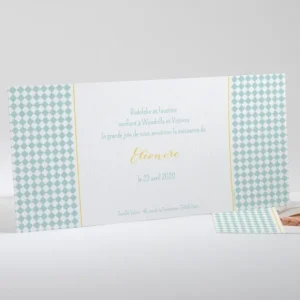 Faire-part de naissance Losanges paysage*Faire-part Elégant Sale