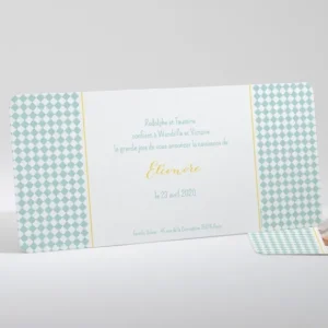 Faire-part de naissance Losanges paysage*Faire-part Elégant Sale