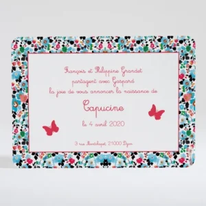 Faire-part de naissance Lovely papillon liberty*Faire-part Elégant Best
