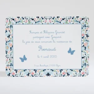 Faire-part de naissance Lovely papillon liberty*Faire-part Elégant Best