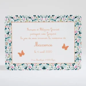 Faire-part de naissance Lovely papillon liberty*Faire-part Elégant Best