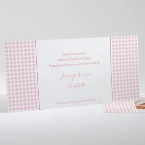 Faire-part de naissance Losanges paysage*Faire-part Elégant Sale