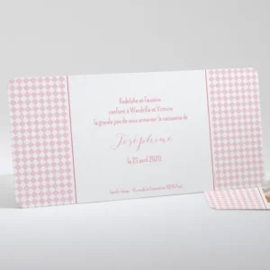 Faire-part de naissance Losanges paysage*Faire-part Elégant Sale