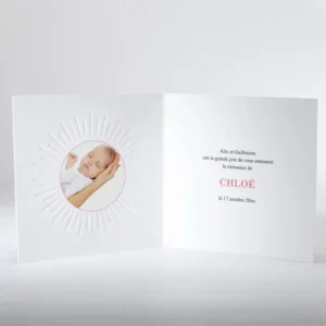 Faire-part de naissance Lumineux soleil livret*Faire-part Elégant Hot