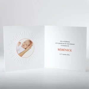 Faire-part de naissance Lumineux soleil livret*Faire-part Elégant Hot