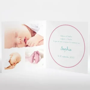 Faire-part de naissance Manege photos livret*Faire-part Elégant Fashion