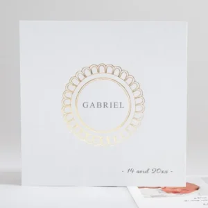 Faire-part de naissance Medaillon tout doux carre*Faire-part Elégant Clearance