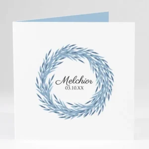 Faire-part de naissance Medaillon vegetal*Faire-part Elégant Online