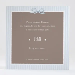 Faire-part de naissance Medaillon drape simple*Faire-part Elégant Clearance