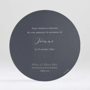 Faire-part de naissance Medaillon tout doux rond*Faire-part Elégant Outlet