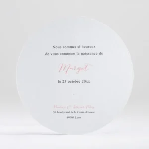 Faire-part de naissance Medaillon tout doux rond*Faire-part Elégant Outlet