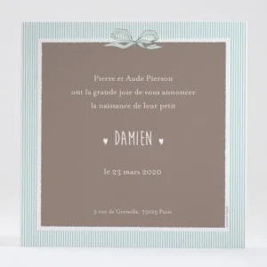 Faire-part de naissance Medaillon drape simple*Faire-part Elégant Clearance