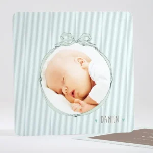 Faire-part de naissance Medaillon drape simple*Faire-part Elégant Clearance