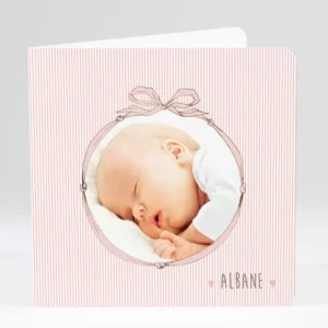 Faire-part de naissance Medaillon drape livret*Faire-part Elégant Hot