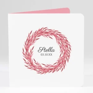 Faire-part de naissance Medaillon vegetal*Faire-part Elégant Online
