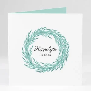 Faire-part de naissance Medaillon vegetal*Faire-part Elégant Online