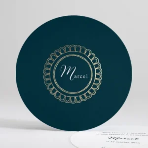 Faire-part de naissance Medaillon tout doux rond*Faire-part Elégant Outlet