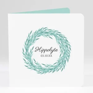 Faire-part de naissance Medaillon vegetal*Faire-part Elégant Online