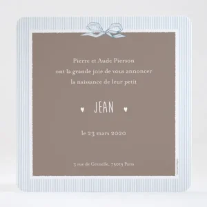 Faire-part de naissance Medaillon drape simple*Faire-part Elégant Clearance
